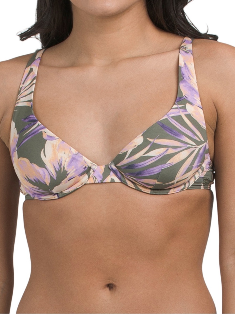 Billabong Large Top Bikini Drifting Coast Ruby Underwire in Luv Army NWT
